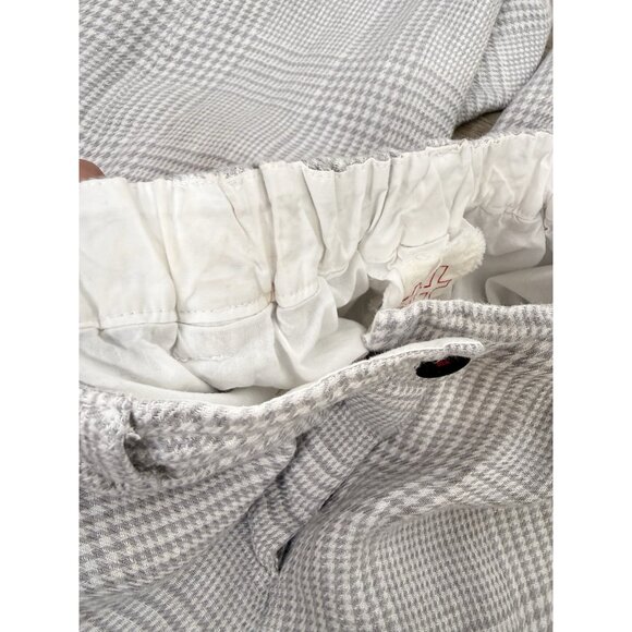 Hannoh Wessel Petronilla Pants Trousers Sz 38  Wide Leg Raw Edge Checkered Linen - Picture 11 of 15